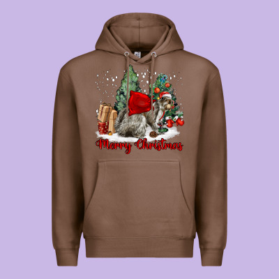 Merry Christmas Gray Squirrel Premium Hoodie Designed By Lillyallendesigns