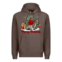 Coffee Merry Christmas Gray Squirrel Premium Hoodie - LillyAllenDesigns