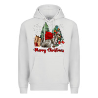 Dove Grey Merry Christmas Gray Squirrel Premium Hoodie - LillyAllenDesigns