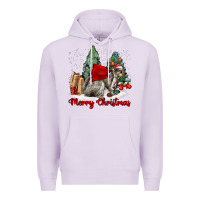 Lilac Merry Christmas Gray Squirrel Premium Hoodie - LillyAllenDesigns