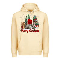 Pina Colada Merry Christmas Gray Squirrel Premium Hoodie - LillyAllenDesigns