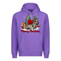 Purple Merry Christmas Gray Squirrel Premium Hoodie - LillyAllenDesigns