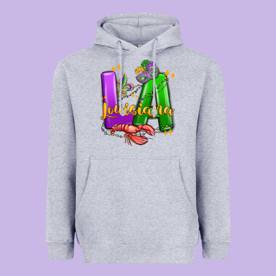 Louisiana Mardi Gras Heavyweight Hoodie Designed By Maliassmallbusiness