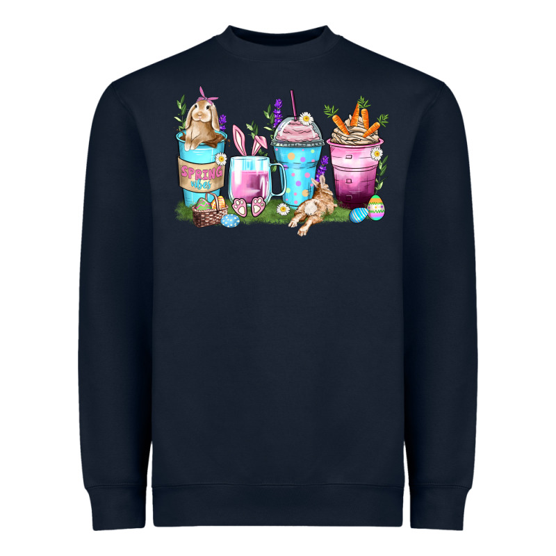 Rabbit Coffee Cups Heavyweight Sweatshirt by Zillion Design Studio | Teevron