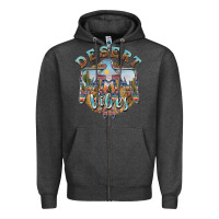 Charcoal Heather desert vibes thunderbird Zipper Hoodie - BarkalooDesign