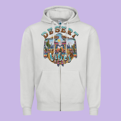 Desert Vibes Thunderbird Zipper Hoodie Designed By Barkaloodesign