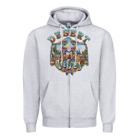 Heather Grey desert vibes thunderbird Zipper Hoodie - BarkalooDesign