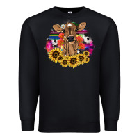 Black baby cow flower Premium Sweatshirt - NancyCooperArtShop