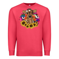 Cardinal baby cow flower Premium Sweatshirt - NancyCooperArtShop