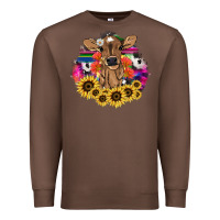 Chestnut baby cow flower Premium Sweatshirt - NancyCooperArtShop