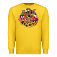 Lemon baby cow flower Premium Sweatshirt - NancyCooperArtShop