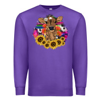 Purple baby cow flower Premium Sweatshirt - NancyCooperArtShop