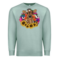 Seafoam baby cow flower Premium Sweatshirt - NancyCooperArtShop