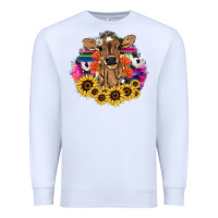 White baby cow flower Premium Sweatshirt - NancyCooperArtShop