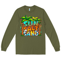 Army Green sun salt sand summer Long Sleeve Tee - Jasminsmagicworld