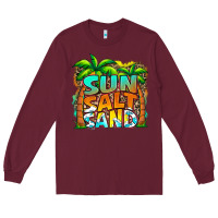 Burgundy sun salt sand summer Long Sleeve Tee - Jasminsmagicworld