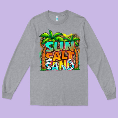 Sun Salt Sand Summer Long Sleeve Tee Designed By Jasminsmagicworld