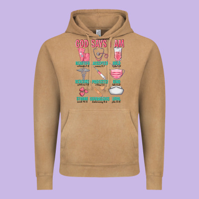 God Says I Am Vintage Hoodie Designed By Texasbilliewilder