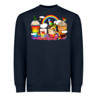 Navy rainbow coffee cups Heavyweight Sweatshirt - Zillion Design Studio