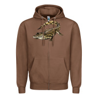Chestnut crocodile Zipper Hoodie - LillyAllenDesigns
