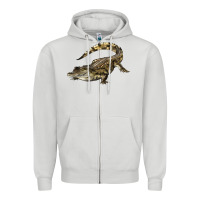 Dove Grey crocodile Zipper Hoodie - LillyAllenDesigns