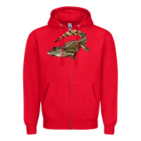 Red crocodile Zipper Hoodie - LillyAllenDesigns