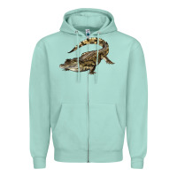 Seafoam crocodile Zipper Hoodie - LillyAllenDesigns