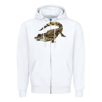 White crocodile Zipper Hoodie - LillyAllenDesigns