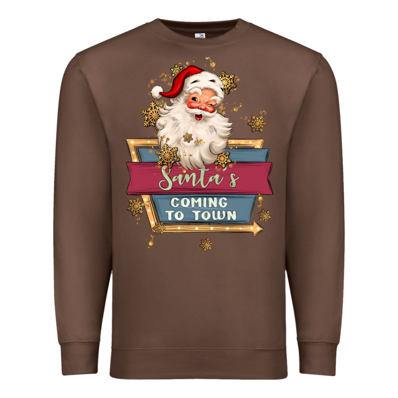 Santa's Coming To Town Premium Sweatshirt by MaliasSmallBusiness | Teevron
