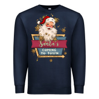 Navy santa's coming to town Premium Sweatshirt - MaliasSmallBusiness