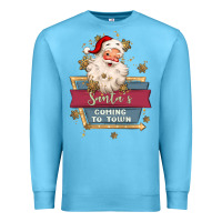 Ocean Blue santa's coming to town Premium Sweatshirt - MaliasSmallBusiness