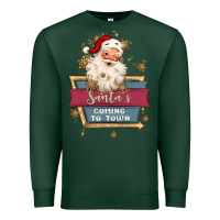Sports Green santa's coming to town Premium Sweatshirt - MaliasSmallBusiness