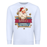 White santa's coming to town Premium Sweatshirt - MaliasSmallBusiness