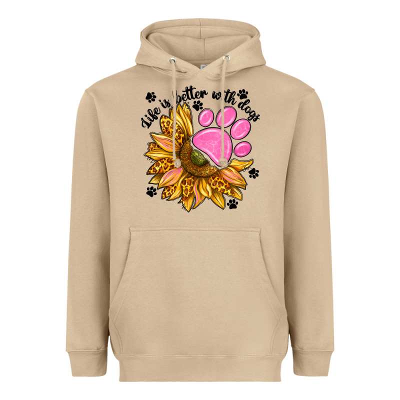 Life Is Better With Dogs Heavyweight Hoodie by NancyCooperArtShop | Teevron