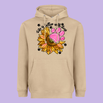 Life Is Better With Dogs Heavyweight Hoodie Designed By Nancycooperartshop