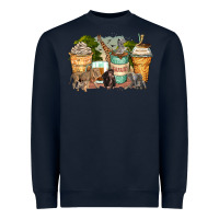 Navy safari animals coffee cups Heavyweight Sweatshirt - Zillion Design Studio