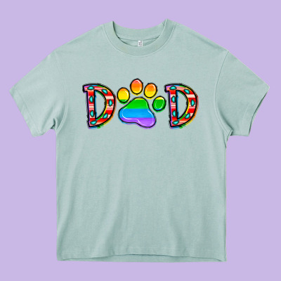 Dad Lgbt Heavy Core Tee Designed By Cowhidedigitalart