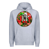 Heather Grey christmas hampshire sheep Premium Hoodie - LillyAllenDesigns