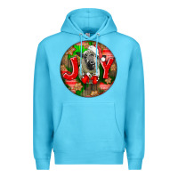 Ocean Blue christmas hampshire sheep Premium Hoodie - LillyAllenDesigns