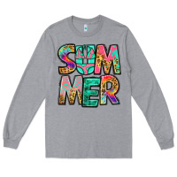Heather Grey summer leopard tie dye Long Sleeve Tee - Jasminsmagicworld