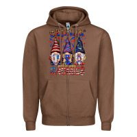 Chestnut Chilling with my gnomies with usa Zipper Hoodie - NancyCooperArtShop
