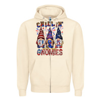 Sandshell Chilling with my gnomies with usa Zipper Hoodie - NancyCooperArtShop