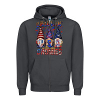 Smoke Chilling with my gnomies with usa Zipper Hoodie - NancyCooperArtShop