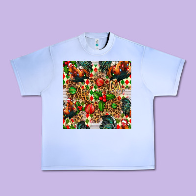 Christmas Leopard Chicken Urban Heavy Tee Designed By Fadigitalartstudio