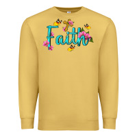Antique Gold faith with flower and butterfly Premium Sweatshirt - NancyCooperArtShop
