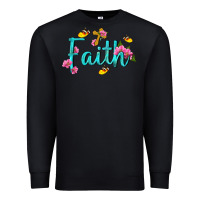 Black faith with flower and butterfly Premium Sweatshirt - NancyCooperArtShop