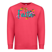 Cardinal faith with flower and butterfly Premium Sweatshirt - NancyCooperArtShop