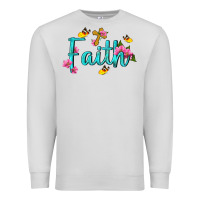 Faith With Flower And Butterfly Premium Sweatshirt | Teevron