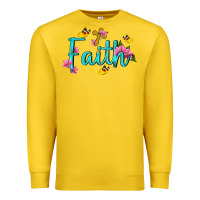 Lemon faith with flower and butterfly Premium Sweatshirt - NancyCooperArtShop