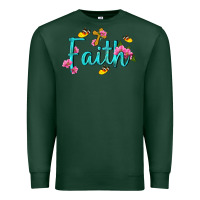 Sports Green faith with flower and butterfly Premium Sweatshirt - NancyCooperArtShop